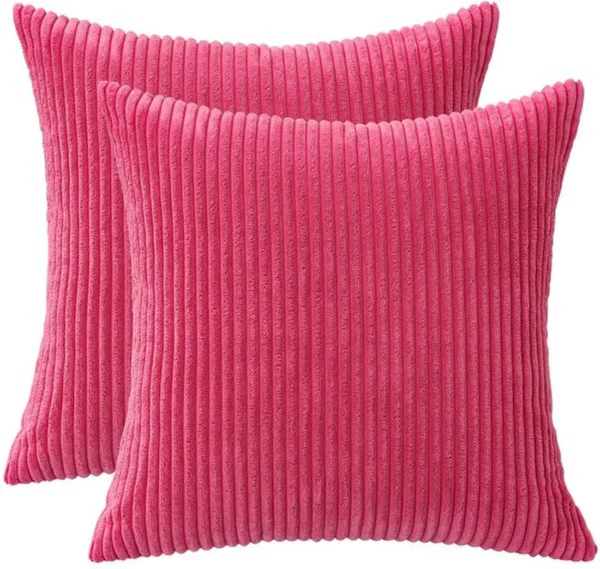 P-87213232908873-20260406111941.webp Unyqoos® Set van 2 Zachte Corduroy Kussenhoezen in Warme Roze Tint voor Thuisdecoratie
