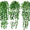 Unyqoos® Set van drie levensechte hangende kunstplanten voor binnen en buiten decoratie