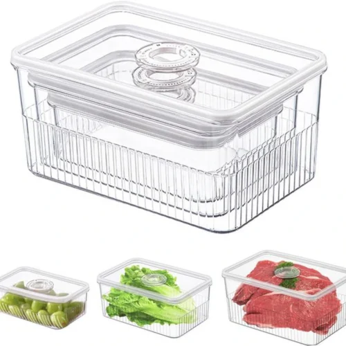 Unyqoos® Set van 3 veelzijdige vershouddozen met deksel voor koelkast en vriezer