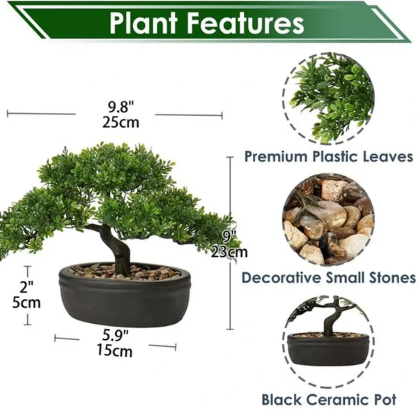 P-87213232963532-20260405140641.webp Unyqoos® Natuurgetrouwe kunstbonsai in zwarte keramische pot voor stijlvolle decoratie