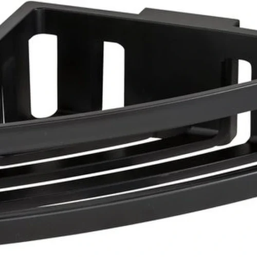 P-87213232969640-20260406082050.webp Unyqoos® Zwarte kunststof hoekplank voor badkamer zonder boren met diepe mand