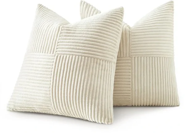 Unyqoos® Set van 2 stijlvolle kussenhoezen in boho-stijl van zacht corduroy voor bankdecoratie