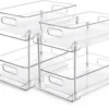 Unyqoos® Multifunctionele Dubbel Laagse Organizer voor Keuken en Badkamer, Set van 2 Stuks met Uittrekbare Lade