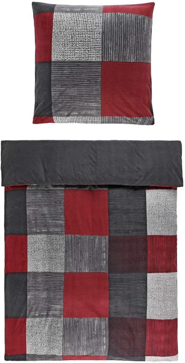 P-87213232988903-20260405103841.webp Unyqoos® Vierdelige Omkeerbare Beddengoedset van Zacht Microvezel Fleece voor de Winter