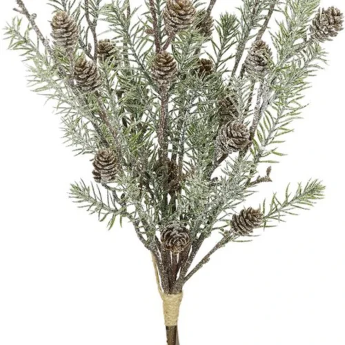 Unyqoos® Decoratieve kunstdennentak met dennenappels voor feestelijke kerstdecoraties