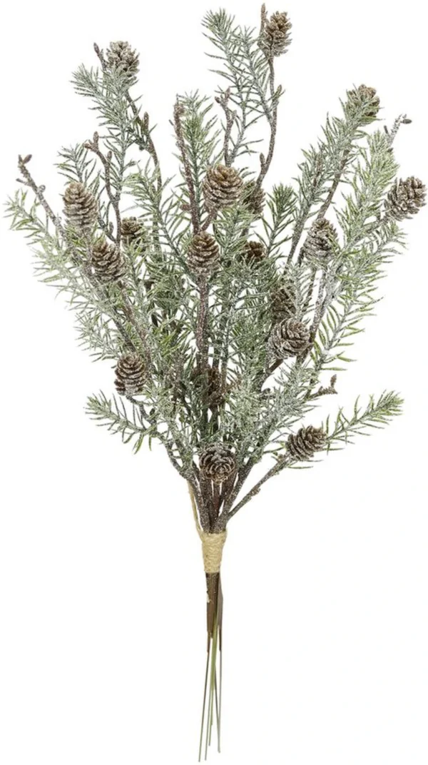 Unyqoos® Decoratieve kunstdennentak met dennenappels voor feestelijke kerstdecoraties