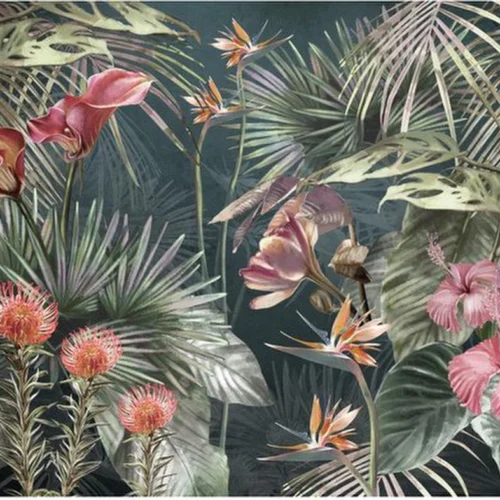 P-87213232993300-20260405112845.webp Unyqoos® Roze bloemen fotobehang voor woonkamer of slaapkamer wanddecoratie