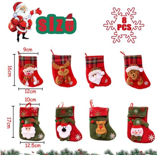 P-87213232993614-20260406092615.webp Unyqoos® Set van 8 decoratieve mini-kerstkousen met 3D figuren voor feestelijke versiering