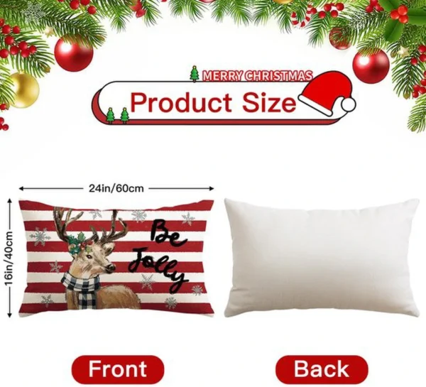 P-87213233002894-20260406112336.webp Unyqoos® Set van 4 feestelijke kussenslopen met sneeuwpop en eland motief