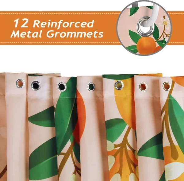 Unyqoos® Heldere Oranje Douchegordijn met Citrus Design en Schimmelwerende Eigenschappen voor Badkamerdecoratie