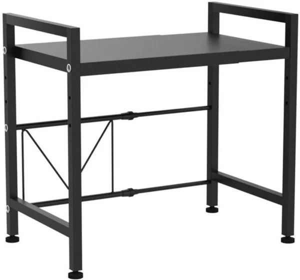 Unyqoos® Uittrekbaar Keukenrek met Twee Verdiepingen en Drie Haken voor Diverse Opbergbehoeften