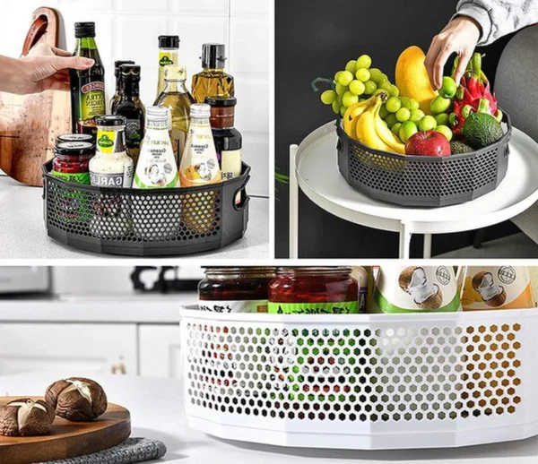 Unyqoos® Draaibare Organizers voor Keuken en Badkamer - Set van 2 Multifunctionele Opbergrekken met Antislip Design