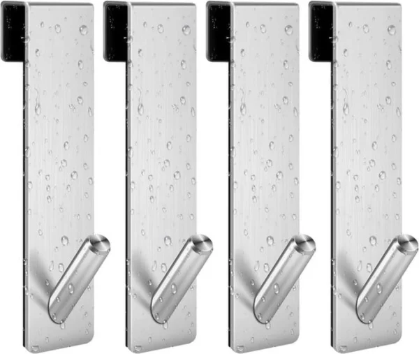 P-87213233045600-20260405180923.webp Unyqoos® Set van vier roestvrijstalen douchehaken voor glazen wandmontage zonder boren