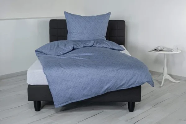 Unyqoos® Luxe katoenen satijnen dekbedovertrek met visgraatpatroon en kussensloop