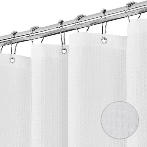 Unyqoos® Stijlvol Douchegordijn van Textiel met Wafelstructuur en Waterafstotende Eigenschappen