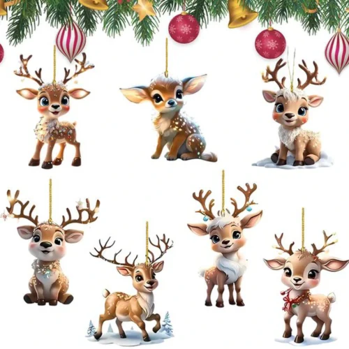 P-87213233075540-20260406092719.webp Unyqoos® Set van 7 decoratieve rendierornamenten voor kerstboom en interieur