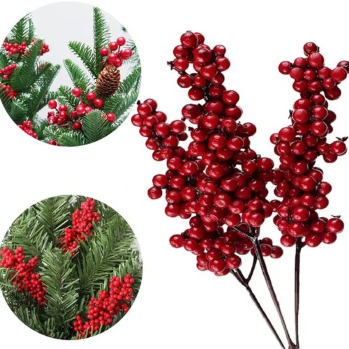 P-87213233081860-20260406092747.webp Unyqoos® Set van 10 decoratieve takken met kunstrode bessen voor feestelijke decoratie
