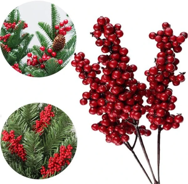 P-87213233081860-20260406092747.webp Unyqoos® Set van 10 decoratieve takken met kunstrode bessen voor feestelijke decoratie