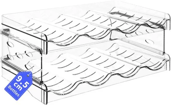 P-87213233083530-20260406110308.webp Unyqoos® Stapelbare flessenhouder voor koelkast en kast met ruimte voor 8 flessen