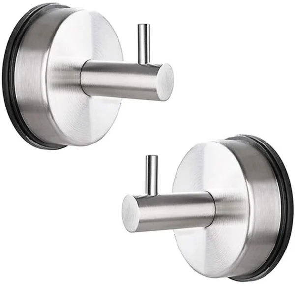 Unyqoos® Set van twee sterke roestvrijstalen zuignaphaken voor badkamer en keuken
