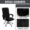 Unyqoos® Elastische en fluwelen bureaustoelhoes met armleuning voor een stijlvolle uitstraling