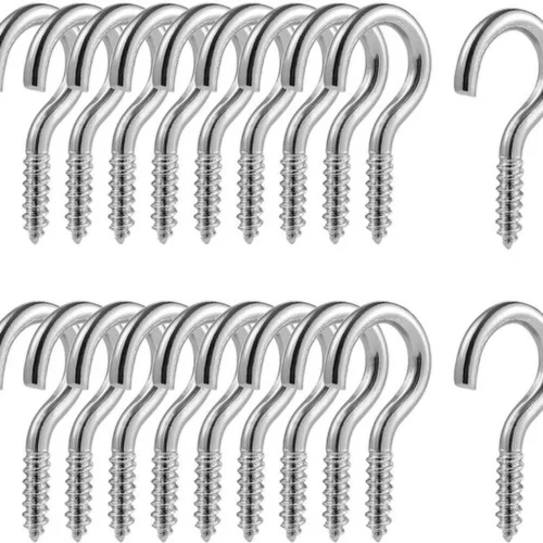 P-87213233112230-20260406115058.webp Unyqoos® Set van 100 zilverkleurige schroefhaken voor veelzijdig binnen- en buitengebruik