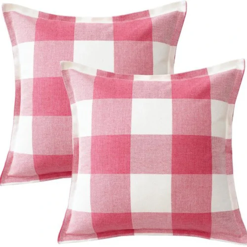 P-87213233139370-20260406112054.webp Unyqoos® Set van 2 Klassieke Geruite Kussenslopen voor Bank en Slaapkamer in Kerststijl