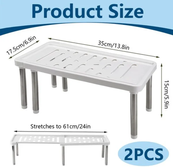 Unyqoos® Verstelbaar en stapelbaar keukenrek voor optimale ruimtebenutting