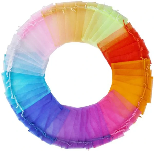 Unyqoos® Stijlvolle Organza Cadeauzakjes voor Bruiloften en Feestdagen - 100 Stuks, 10 x 15 cm