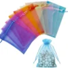 Unyqoos® Stijlvolle Organza Cadeauzakjes voor Bruiloften en Feestdagen - 100 Stuks, 10 x 15 cm