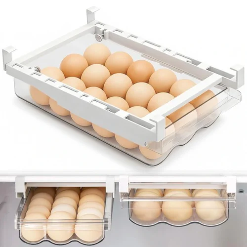 P-87213233197790-20260406100032.webp Unyqoos® Praktische schuiflade eierhouder voor koelkast met telescopische rails