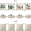 Unyqoos® Set van 4 linnen kerstkussenslopen voor sfeervolle feestdecoratie