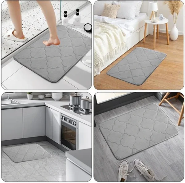 Unyqoos® Grijze badmat van memoryfoam 40x60 cm voor diverse ruimtes in huis