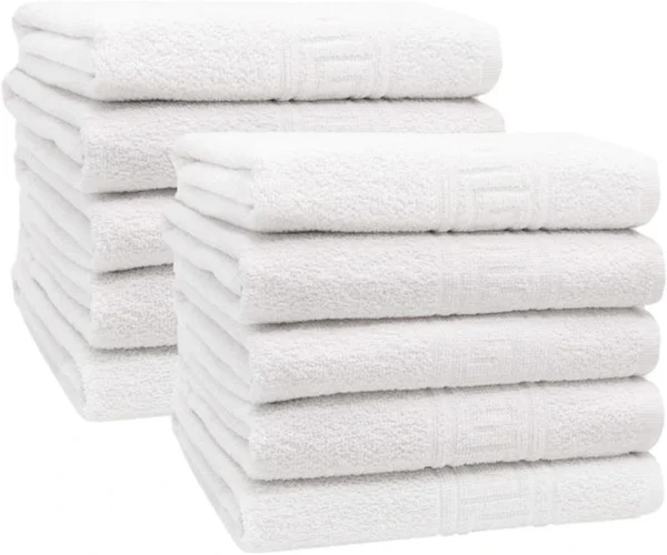 P-87213233213830-20260405182808.webp Unyqoos® Set van 10 Luxe Witte Handdoeken van Katoenmix met Hoge Absorptiecapaciteit