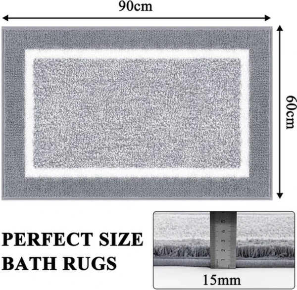 P-87213233218261-20260405134954.webp Unyqoos® Zachte antislip badmat voor badkamer en toilet in lichtgrijs 60x90 cm