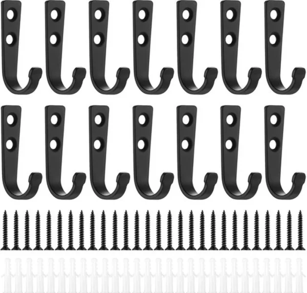 P-87213233238200-20260406115211.webp Unyqoos® Set van 14 stevige zwarte wandhaken voor diverse praktische toepassingen