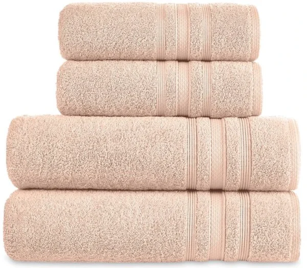 Unyqoos® Deluxe 4-delige katoenen handdoekenset met diverse maten voor ultiem comfort en absorptie