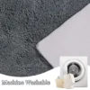 Unyqoos® Halfronde antraciet badmat voor hoekdouche met antislip en wasbare microvezel
