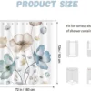 P-87213233266614-20260403112909.webp Unyqoos® Waterdicht douchegordijn met bloemenprint in boho-stijl en 12 haken