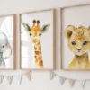 P-87213233275520-20260406123128.webp Unyqoos® Set van drie kleurrijke safari dierenprints voor kinderkamer decoratie