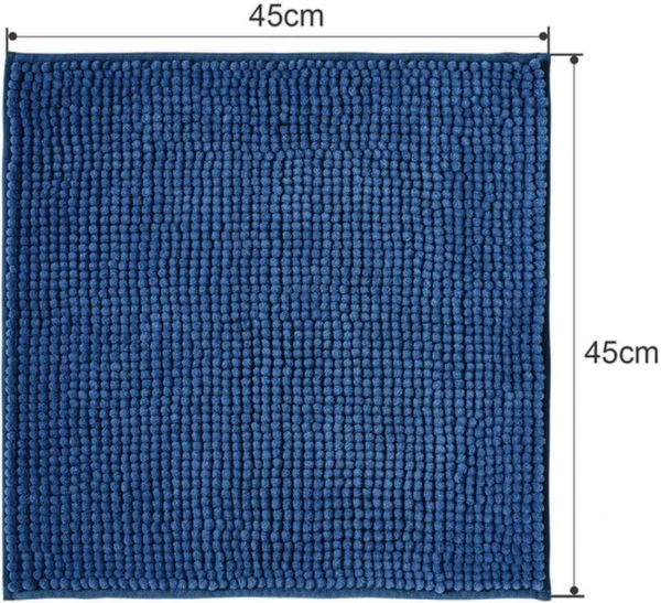 Unyqoos® Zachte Antislip Badmat Set voor Douche, Bad en Toilet in Blauw Chenille Design