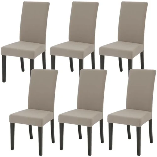 P-87213233305140-20260405183950.webp Unyqoos® Set van 6 rekbare stoelhoezen voor eetkamer, hotel en feesten in kaki kleur