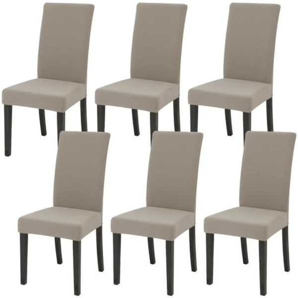 P-87213233305140-20260405183950.webp Unyqoos® Set van 6 rekbare stoelhoezen voor eetkamer, hotel en feesten in kaki kleur
