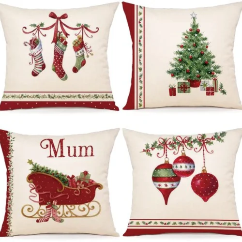 P-87213233307810-20260406111316.webp Unyqoos® Set van 4 decoratieve kerstkussenslopen voor bank en slaapkamer