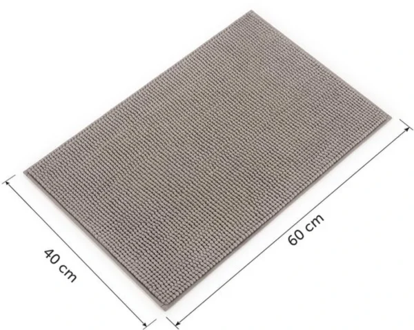 Unyqoos® Luxueuze Extra Zachte Badmat van Chenille, 40x60 cm, Grijs, Met Oeko-TEX Certificering, Rutschvrije Basis, Wasbaar