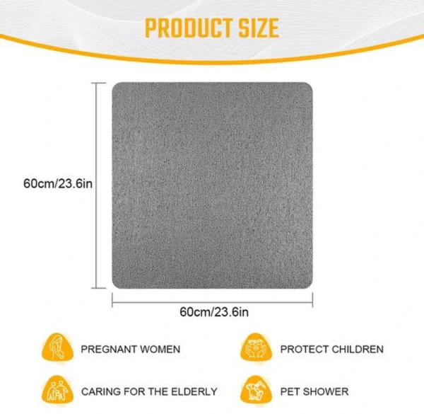 Unyqoos® Grijze antislip douchemat met sneldrogende afvoergaten en zacht comfort
