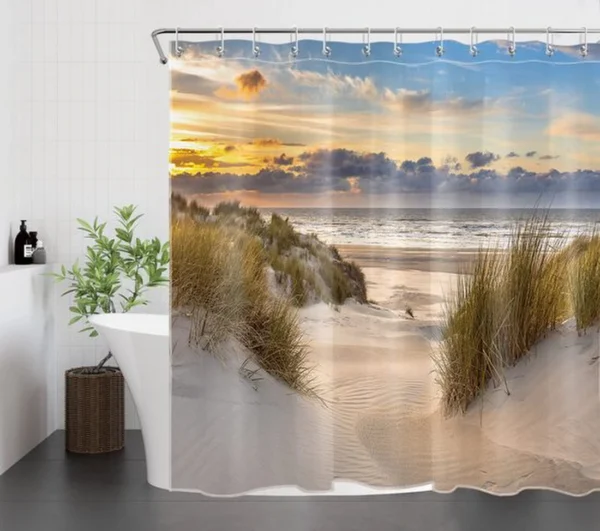 Unyqoos® Elegante Zomerlandschap Douchegordijn voor Tropische Badkamerervaring 180x200cm met Antischimmel en Waterdicht Functie