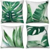 Unyqoos® Set van 4 decoratieve kussenslopen met tropische plantenprint voor binnen en buiten