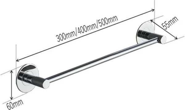 Unyqoos® Zelfklevende Handdoekstang van 40 cm voor Badkamer en Keuken zonder Boren, Roestvrij Staal, Chroom