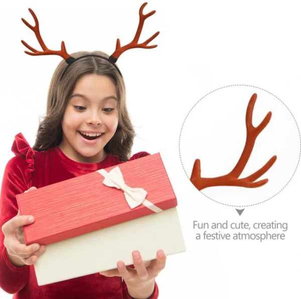 Unyqoos® Feestelijke rendiergewei-hoofdband voor volwassenen en kinderen, kerstaccessoire